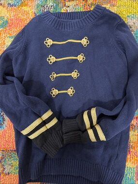 Gymboree Navy Crewneck Sweater with Gold Trim boys nutcracker blue 5t